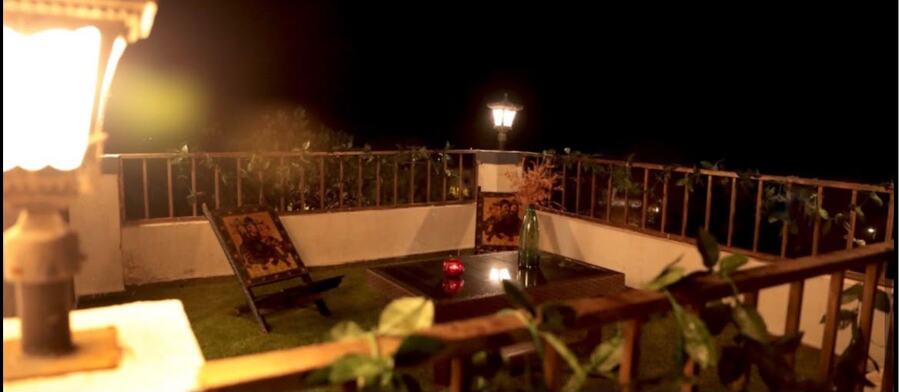 Rooftop terrace at White House at night